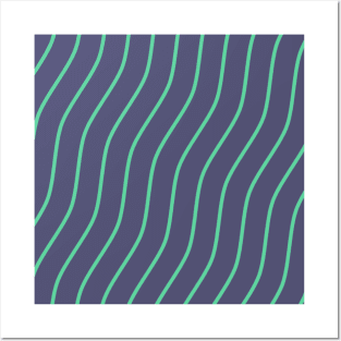 Christmas wave line pattern Posters and Art